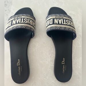 Dior Navy and Cream Women's Sandals